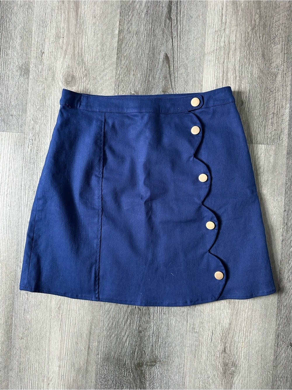 🌻 Harper Heritage Navy Scallop-Button A-Line Skirt 🌻